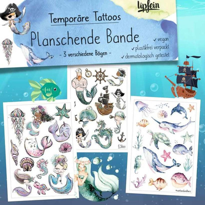 Produktfoto zu Kindertattoos Planschende Bande 3 Bögen
