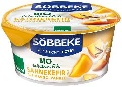 Produktfoto zu Sahnekefir auf Mango-Vanille Weidemilch 150g