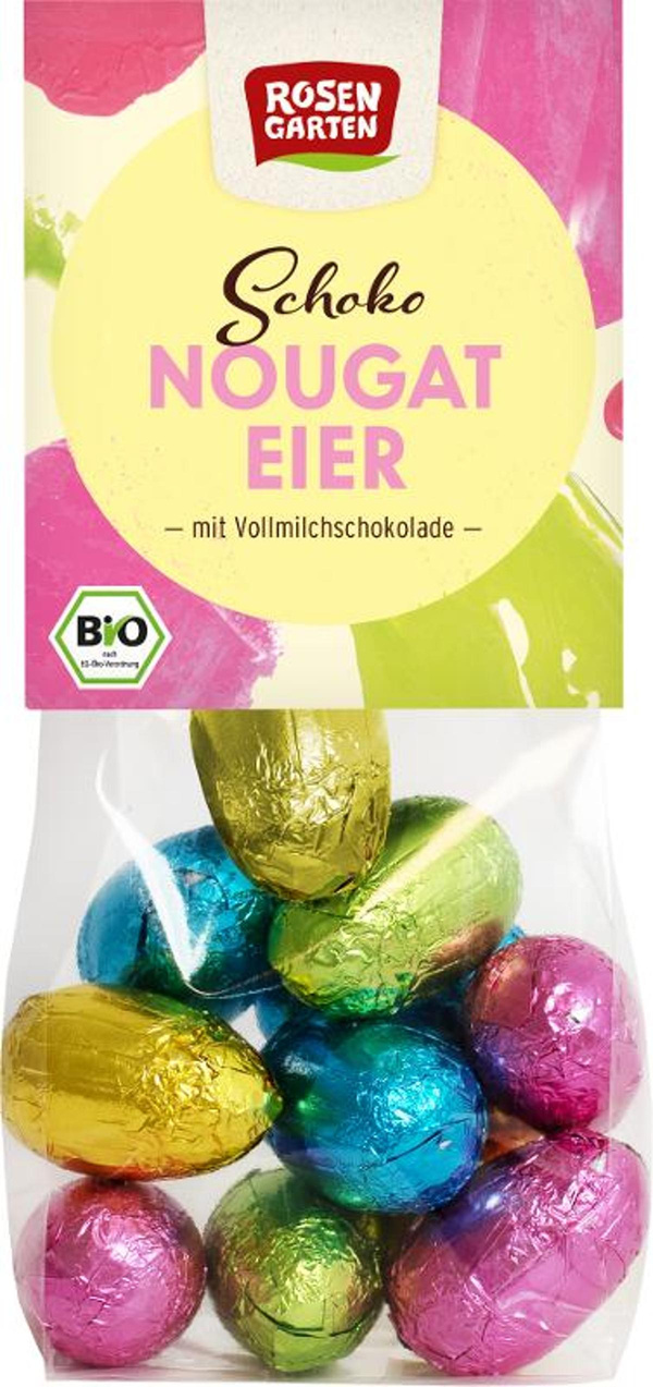 Produktfoto zu Nougat Eier mit Vollmilchschokolade 100g