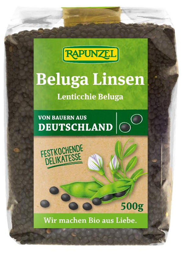 Produktfoto zu Beluga Linsen schwarz 500g