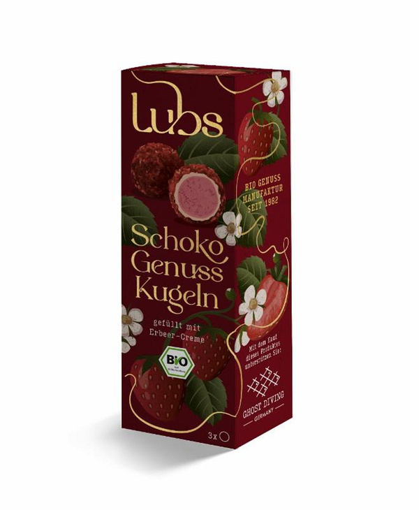 Produktfoto zu Schoko Genuss Kugeln mit Erdbeercreme 38g