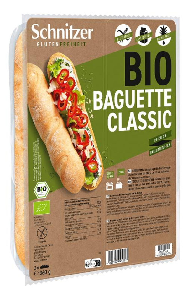 Produktfoto zu Klassisches Baguette glutenfrei 6x360g