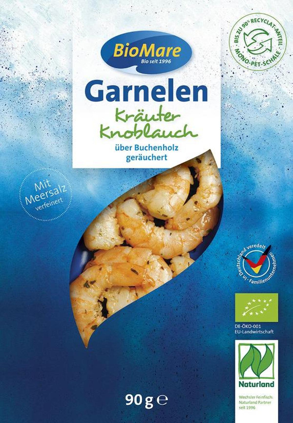 Produktfoto zu Garnelen mit Kräutern und Knoblauch geräuchert 90g