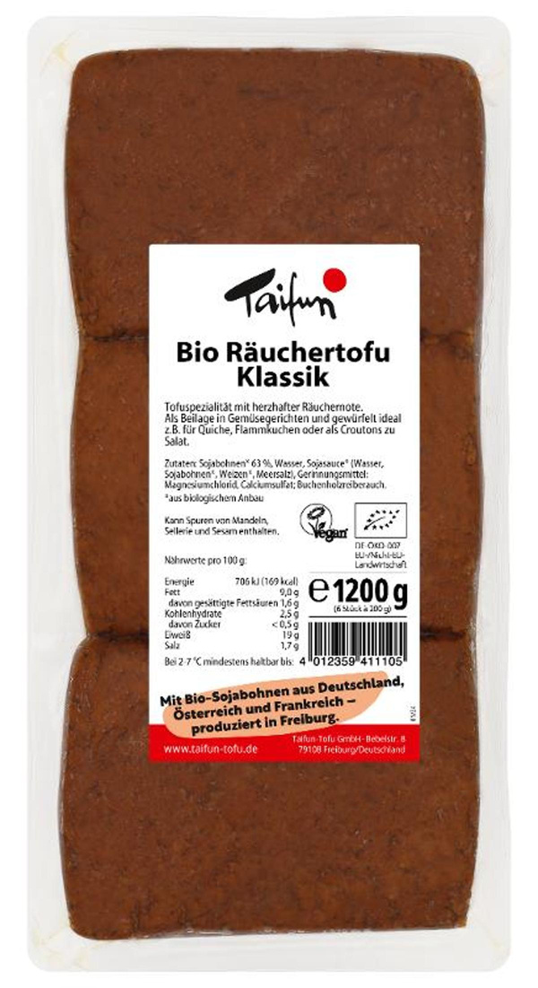 Produktfoto zu Räuchertofu klassik 1,2kg (6 Stück)