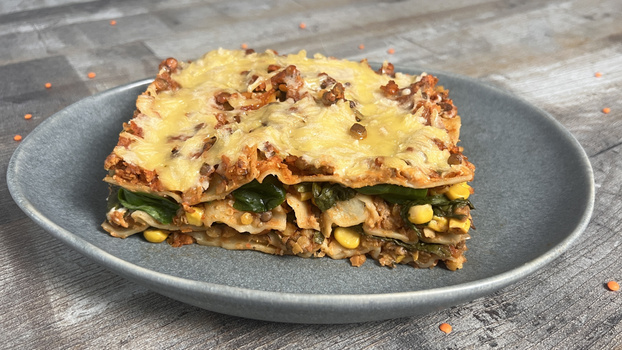 Rezeptbild für Rote Linsen Lasagne