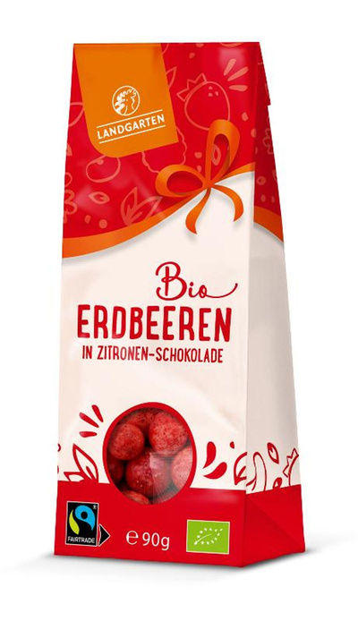Produktfoto zu Erdbeeren in weißer Schokolade 90g