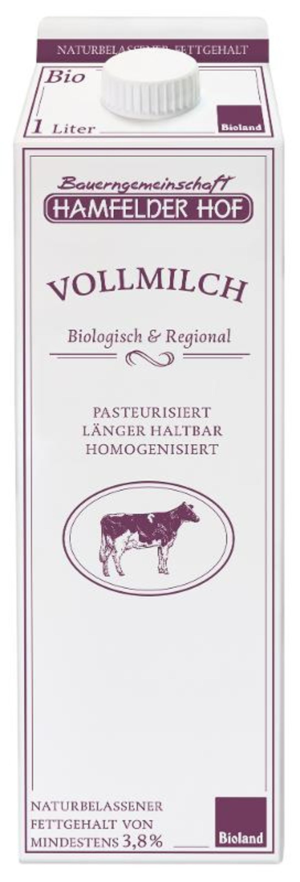 Produktfoto zu Weidemilch 3,8% 1L, Kuh & Kalb