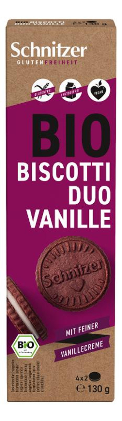 Produktfoto zu Biscotti Duo Vanille glutenfrei 12x130g