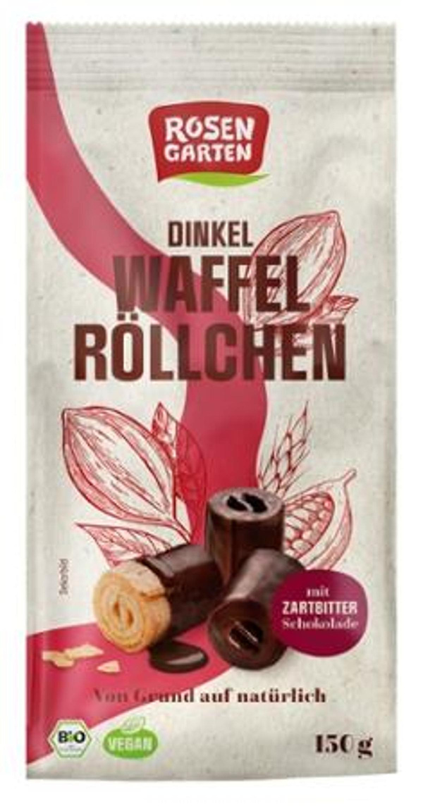 Produktfoto zu Dinkel Waffelröllchen Zartbitter 150g