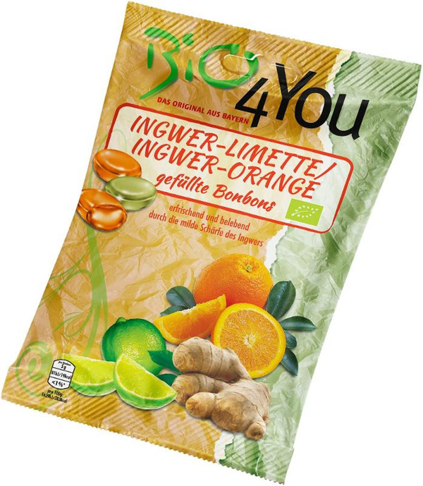 Produktfoto zu Ingwer Limette und Ingwer Orange Bonbons 75g
