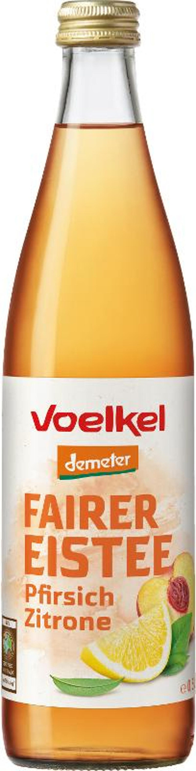 Produktfoto zu Fairer Eistee Pfirsich Zitrone 0,5l