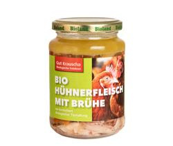 Produktfoto zu Hühnerfleisch mit Brühe 320g