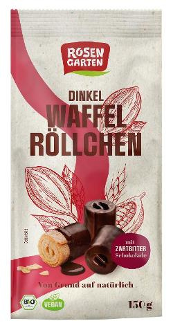 Produktfoto zu Dinkel Waffelröllchen Zartbitter 150g