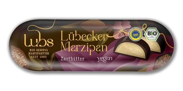 Produktfoto zu Marzipanbrot Zartbitter vegan 50g