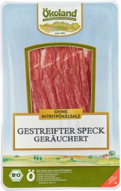 Produktfoto zu Gestreifter Speck geschnitten 100g