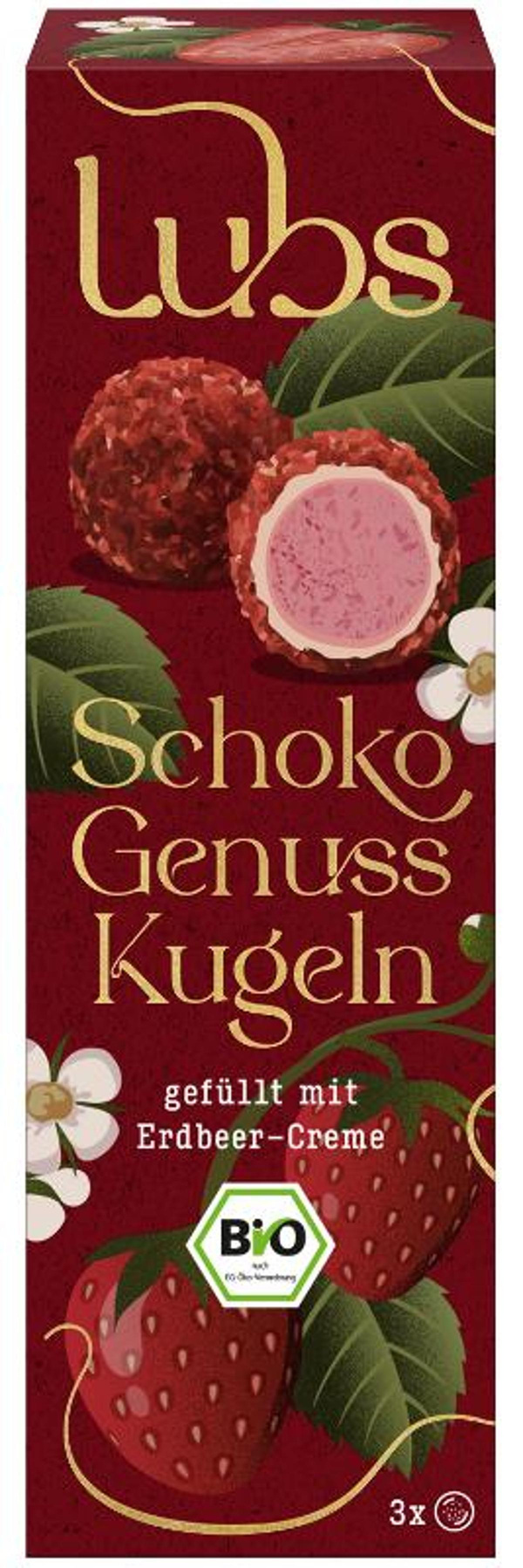 Produktfoto zu Schoko Genuss Kugeln mit Erdbeercreme 38g