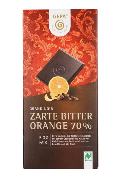 Produktfoto zu Zartbitterschokolade Orange 70% 100g