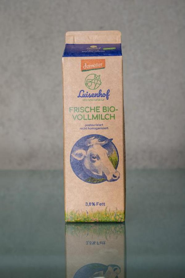 Produktfoto zu demeter Vollmilch Luisenhof 3,8% 1l, frisches Produkt mit kürzerem MHD