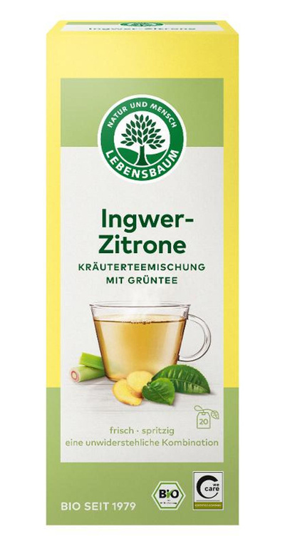 Produktfoto zu Grüntee Ingwer-Zitrone 20x2g