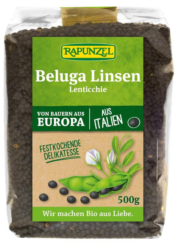 Produktfoto zu Beluga Linsen schwarz 500g