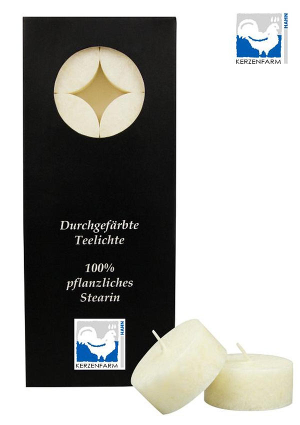 Produktfoto zu Teelichter elfenbein Stearin 10 Stück