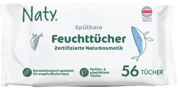 Produktfoto zu Feuchttücher Flushable 56Stk