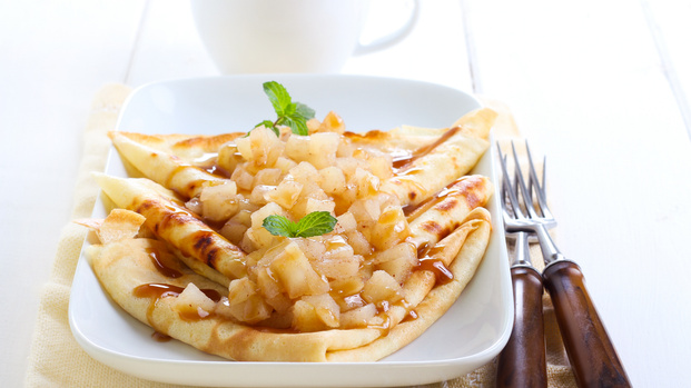 Rezeptbild für Crêpes mit geschmorter Birne