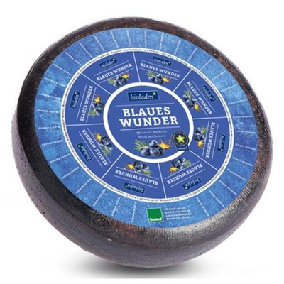 Produktfoto zu b*Blaues Wunder, Schnittkäse affiniert mit Blaubeeren, Whisky und Rosmarin