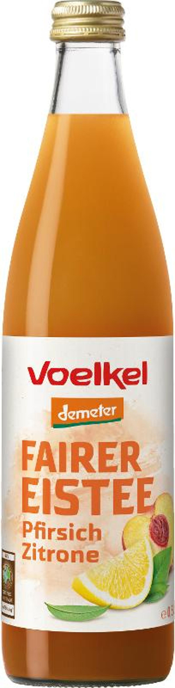 Produktfoto zu Fairer Eistee Pfirsich Zitrone 0,5l