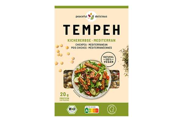 Produktfoto zu Tempeh Block Kichererbsen Mediterran 200g