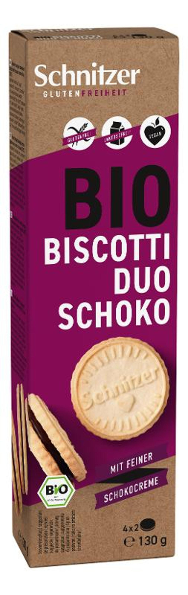 Produktfoto zu Biscotti Duo Schoko glutenfrei 12x130g