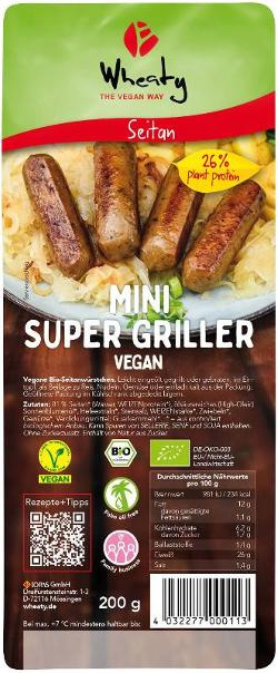 Produktfoto zu Wheaty Mini Super Griller vegan 200g