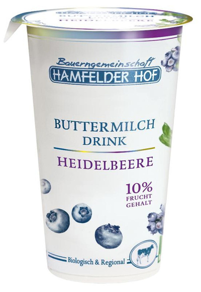 Produktfoto zu Buttermilchdrink Heidelbeere 250g