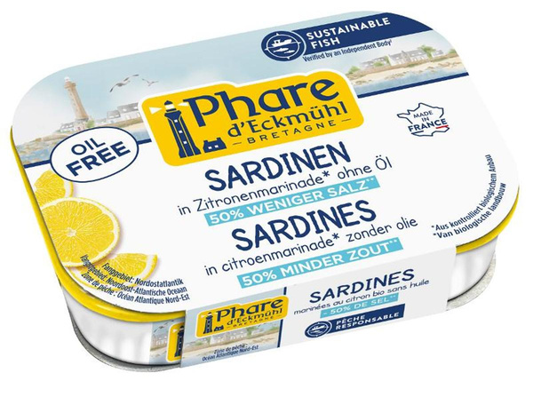 Produktfoto zu Sardinen ölfreie Marinade mit Zitrone 115g