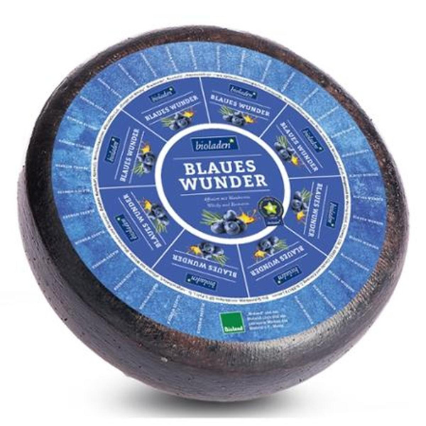 Produktfoto zu b*Blaues Wunder, Schnittkäse affiniert mit Blaubeeren, Whisky und Rosmarin