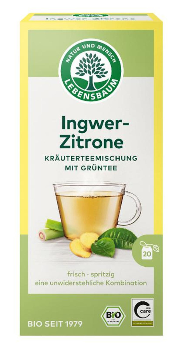 Produktfoto zu Grüntee Ingwer-Zitrone 20x2g