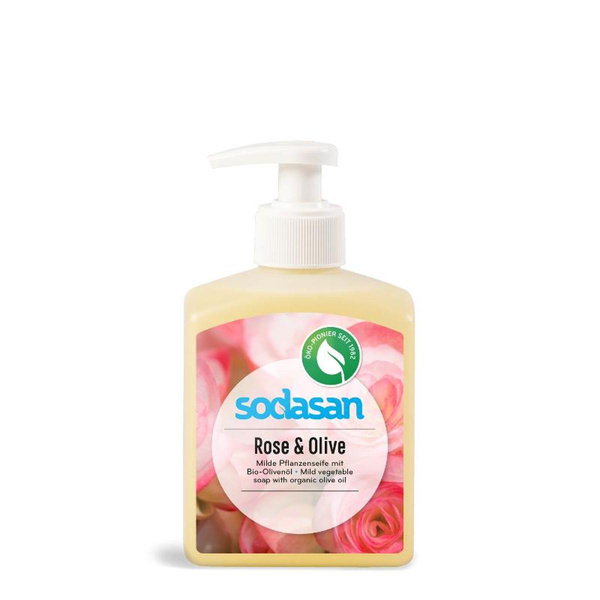 Produktfoto zu Flüssige Bio-Pflanzenseife Rose-Olive 300ml
