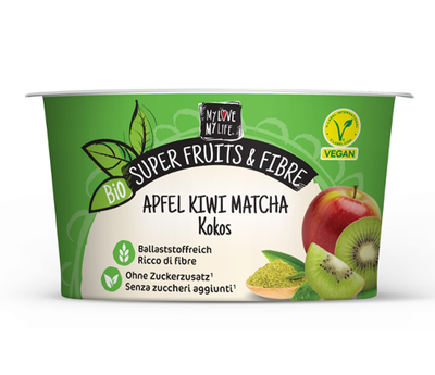 Produktfoto zu Kokos Apfel Kiwi Matcha Joghurtalternative 200g