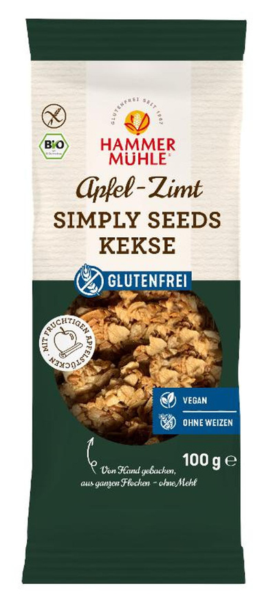 Produktfoto zu Simply Seeds Kekse Apfel Zimt 100g