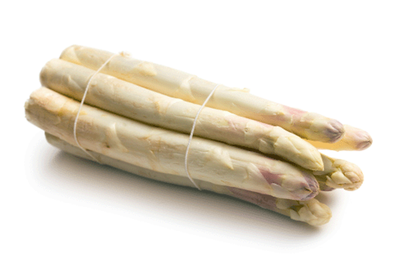 Produktfoto zu Spargel weiß-violett 450g Bund