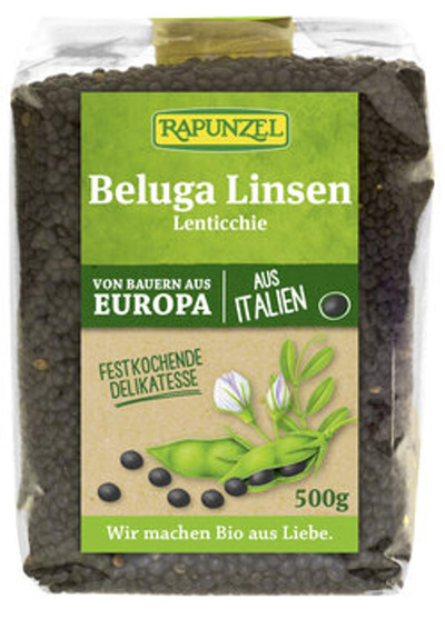 Produktfoto zu Beluga Linsen schwarz 500g