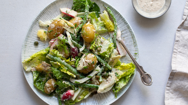 Rezeptbild für Kartoffelsalat mit grünen Bohnen und Thunfisch