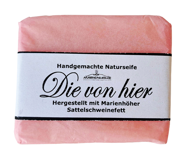 Produktfoto zu Die von Hier, Naturseife aus Marienhöher Sattelschweinefett 75g