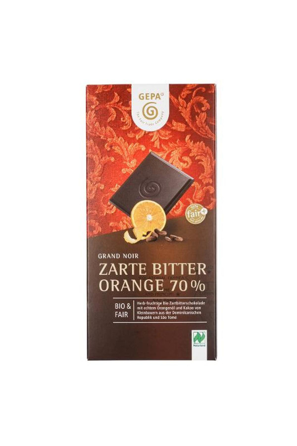 Produktfoto zu Zartbitterschokolade Orange 70% 100g