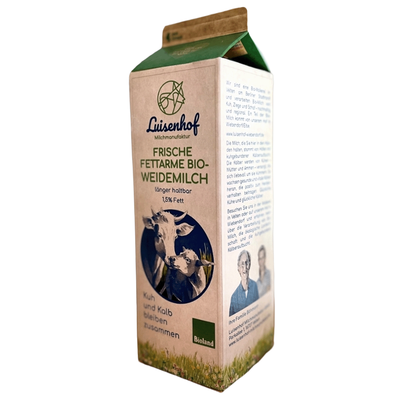 Produktfoto zu Luisenhof fettarme Weidemilch ESL 1,5% aus muttergebundener Kälberaufzucht 1l