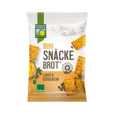 Produktfoto zu Mini Snäcke Curry Kürbiskern 95g