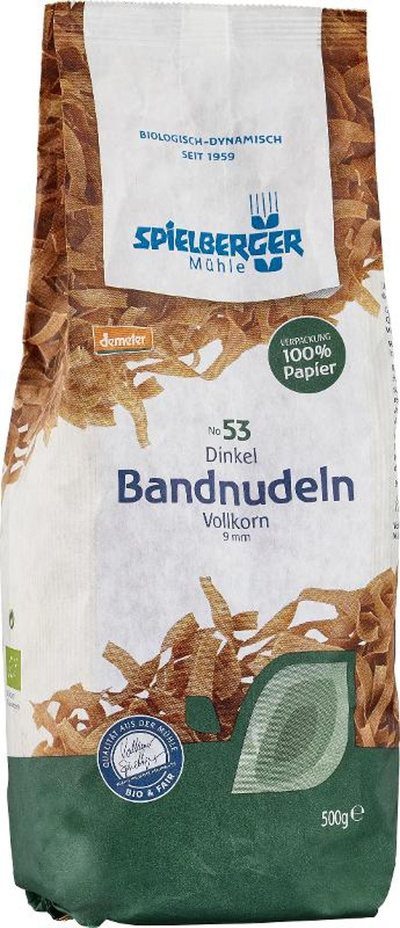 Produktfoto zu Dinkel Bandnudeln Vollkorn 500g