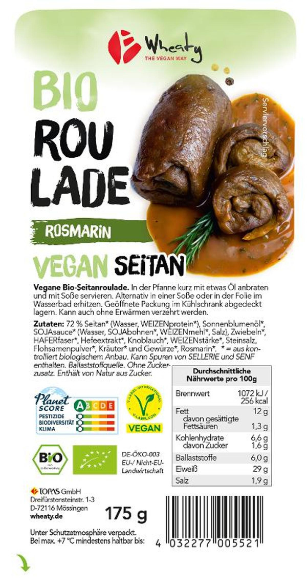 Produktfoto zu Vegane Rosmarin-Roulade 2 Stück 175g