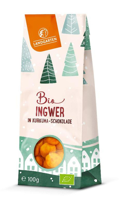 Produktfoto zu Ingwer in weißer Kurkuma Schokolade 100g