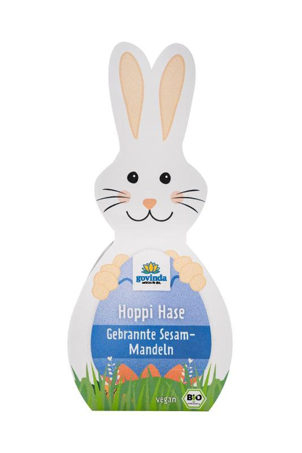 Produktfoto zu Osterhase Hoppi, gebrannte Mandeln mit Sesam 50g